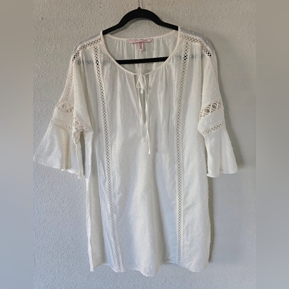 Vintage Victoria Secret Top/ Nightgown White Textured Dainty Minimalist - Picture 2 of 14